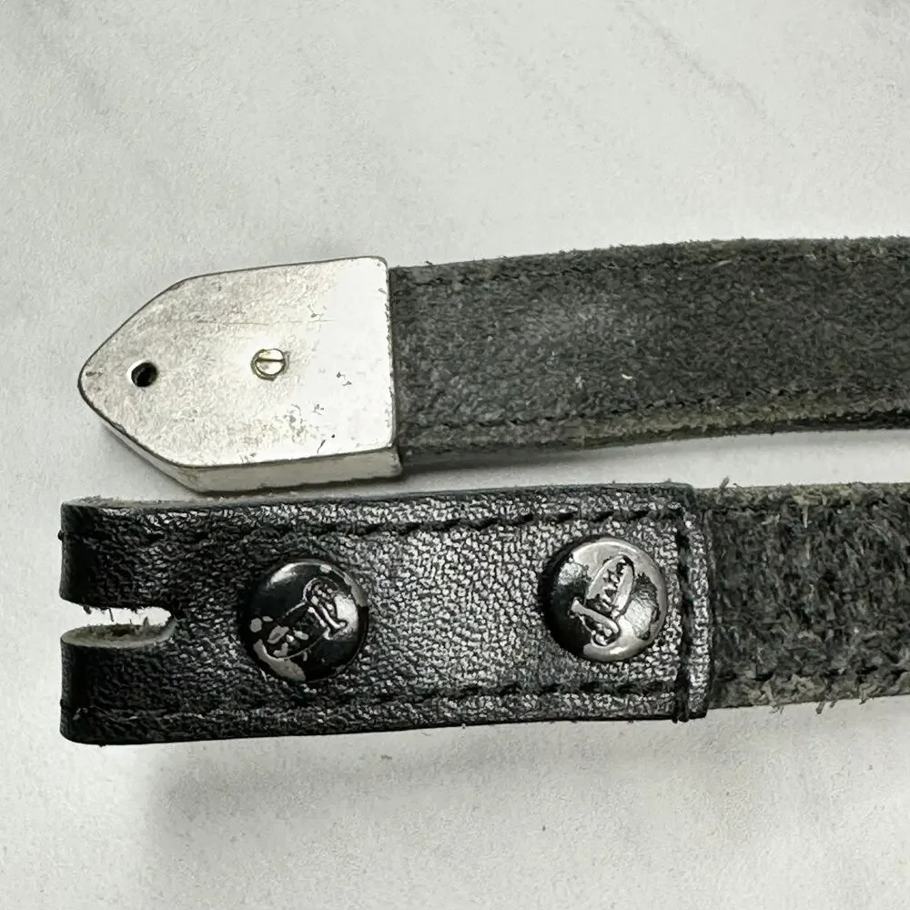 Justin Black Leather Concho Belt Strap No Buckle Size 30 ✨